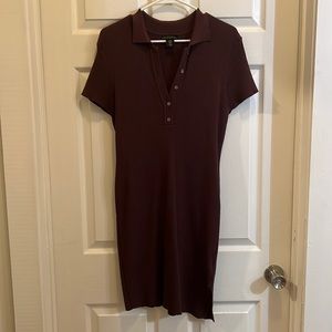 House of Harlow 1960 Ribbed Polo Knit Midi Dress-Size XL